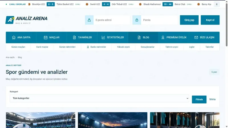 Analiz Arena gerçek uygulama ekranı
