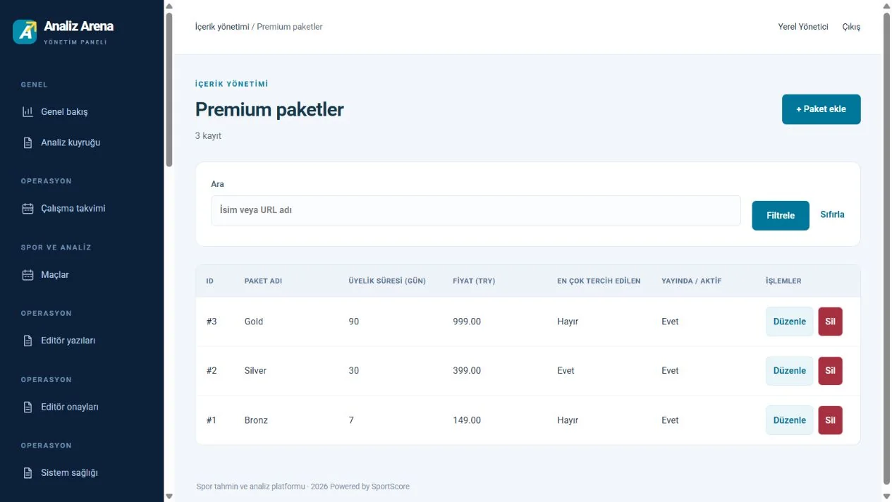 Premium ve üye alanını açın ekranı